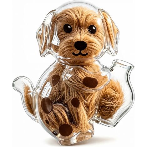 Boîte souvenir magnétique pour poils d'animaux marron (1/5)