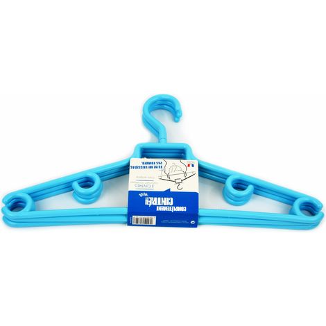 Appendini in plastica blu con ganci girevoli, confezione da 3