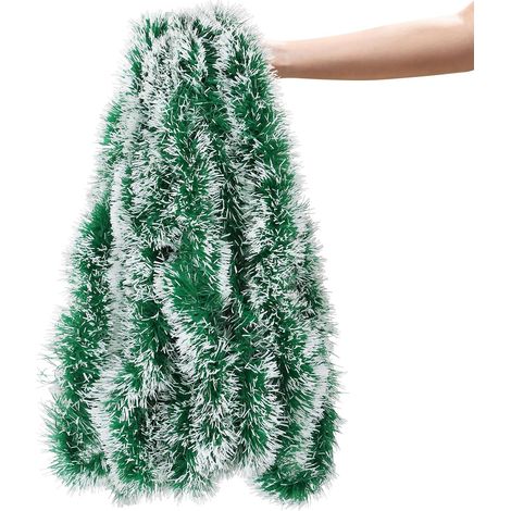 15M Guirlande Noël Sapin，Couronne Vert de Noël Guirlande Sapin Artificiel Suspendue Ornement Guirlandes de Noel 9 cm Décoration Intérieure et Extérieure de Fête (1/5)