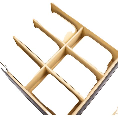 Caja de almacenamiento, 6 compartimentos para relojes, 9 compartimentos para gafas, Dimensiones 33,5 x 19 x 15,5 cm, Tapa de cristal resistente, Tela de terciopelo negro (1/5)