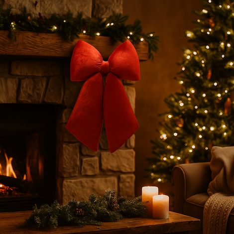 Fiocco in velluto per decorazioni natalizie da 38 cm -Oro (1/5)