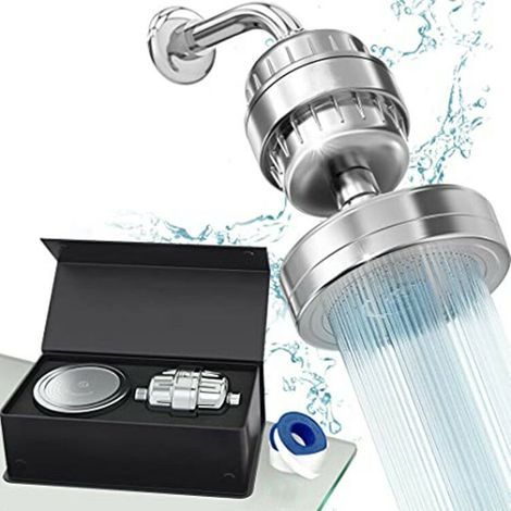 Ensemble de pommeau de douche à filtration de luxe Le filtre de douche à eau dure en 20 étapes élimine le chlore et les substances nocives - Filtre de pommeau de douche à haut rendement (1/5)