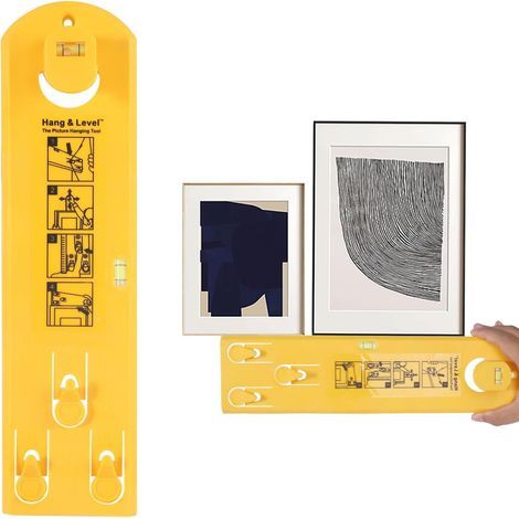 Outil de Suspension de Photos avec Niveau à Bulle Cintre pour Tableau Photo Hanging Outil Picture Hanging Tool pour Accrocher des Cadres Photo des Tableaux des Miroirs des Horloges (1/4)