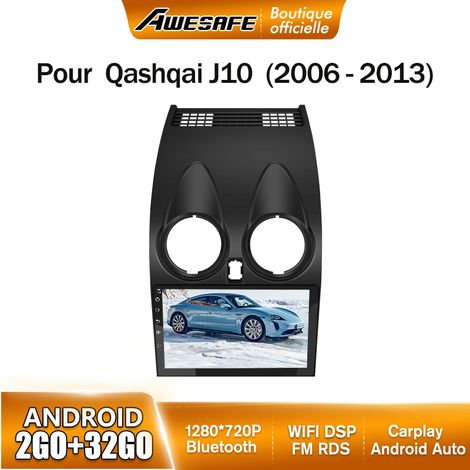 AWESAFE Autoradio Android 13 pour Nissan Qashqai J10 (2006-2013) 2Go+32Go 9'' écran Tactile Carplay GPS WiFi Bluetooth Android Auto