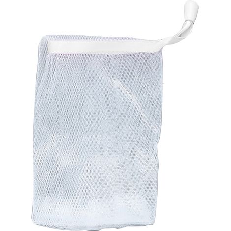 Filet Exfoliant à Cordons pour Savon, Sac Moussant Nettoyant Visage et Corps (Blanc) (1/2)