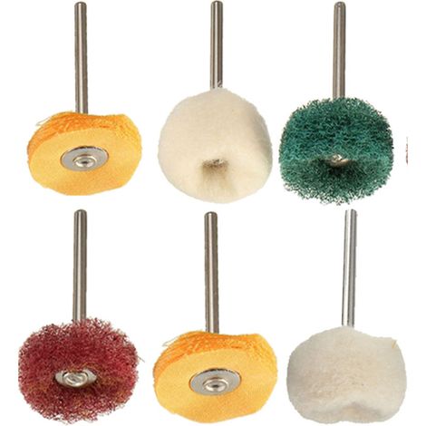 EASYCOMFORT 6PCS Polissage Ponçage Abrasif Brosse Disque Roue 3mm TigePerceuse Meuleuse Outil rotatif (1/4)