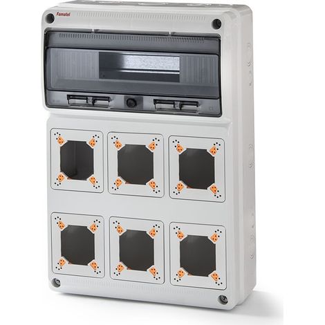 Caja 16 módulos para 6 mecanismos enlazable IP65 FAMATEL