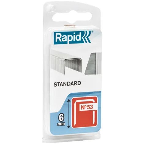 Rapid N°53 Heftklammern fein, galvanisierter Stahl, 6 mm, 1080 Einheiten