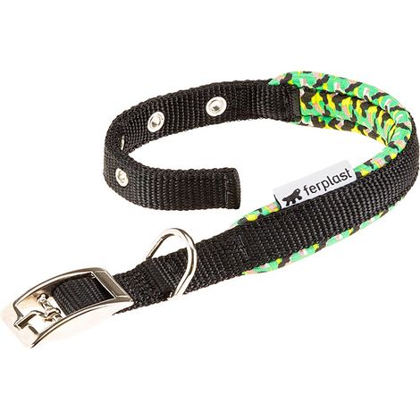 Ferplast DAYTONA FANTASY C Collare per cani con morbida imbottitura e fibbia in metallo.. Variante C20/43 - Misure: A: 35-43 cm B: 20 mm - Nero