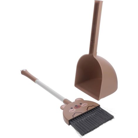 Cartoon Broom and Dustpan with Large Capacity Dust Tray Ergonomic Cleaning Kit for Household and Kindergarten and Practical Sweeping Brush for Boys