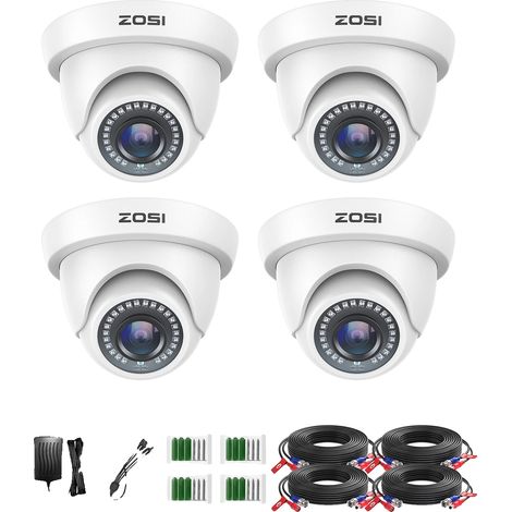 Caméra de sécurité en dôme, résolution HD 1080P, capacité de vision nocturne, Blanc, 220V-240V Prise EU (1/2)