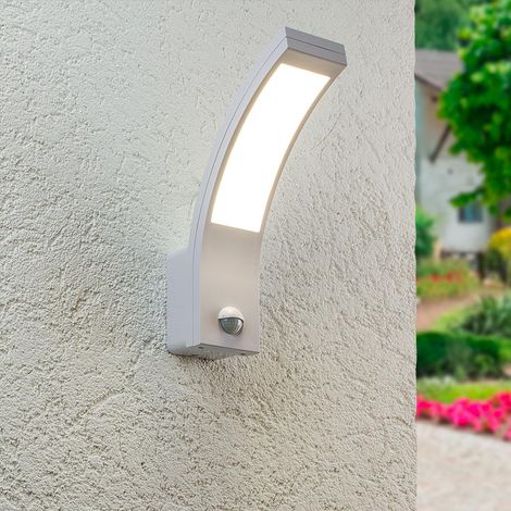 LED Wandleuchte Außenleuchte Curve 15W neutralweiß IP54 - Ausführung: Weiß mit Sensor (1/5)