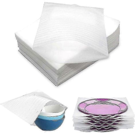 Papier bulle pour assiettes 25x30cm 100 pièces film de déménagement en mousse l (1/5)