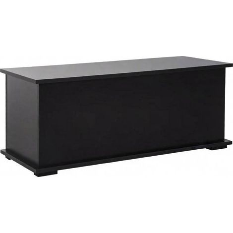 Panca contenitore nera con coperchio ribaltabile 100x40x40 cm in pannello truciolare (1/5)