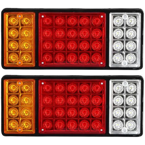 Set di 2 fanali posteriori con 36 LED, 3 colori, ultra luminosi e impermeabili, per camion o rimorchi. (1/5)
