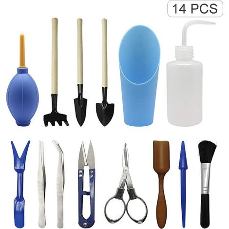 SJLERST D'outils de jardinage mini Ensemble(14 Pcs), pour Plantes Succulentes, Fleurs, Légumes et Plantes en Pot (1/5)