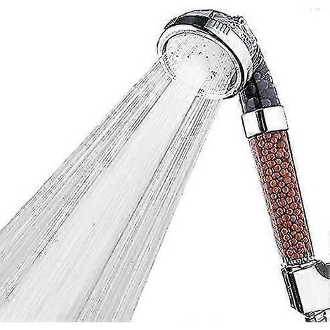 Pommeau de douche ionique haute pression, économie d'eau, 3 modes, pommeau de douche à main filtré, la bille d'énergie anionique purifie l'eau de la douche, élimine le chlore, adoucit (1/5)