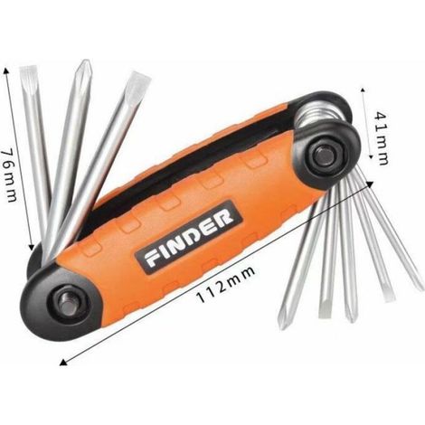 Clé Allen Pliante - Tête Plate - 8 mm - Acier Chrome Vanadium - Pour Assemblage Meubles et Équipements - 3 Pièces (1/5)