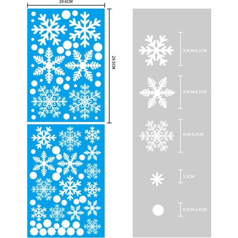 Autocollants statiques flocons de neige de Noël, autocollants décoratifs de Noël pour vitres, décorations de fenêtre pour le Nouvel An, autocollants flocons de neige dorés et argentés pour fenêtres.