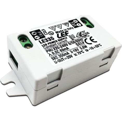 Alimentatore led lef corrente costante 5,6w 16vdc on/off - le335