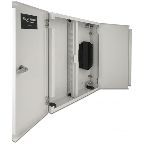Delock Caja de distribución de pared de fibra óptica con doble puerta gris