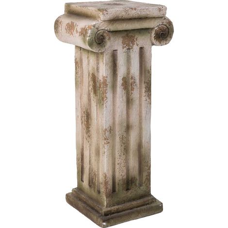 Columna decorativa color piedra, 28x21x60h cm