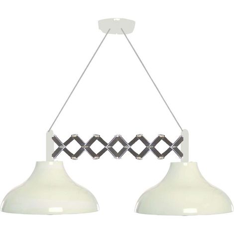 Suspension SWING 2 Blanc laqué bras ajustable plafonnier compatible LED