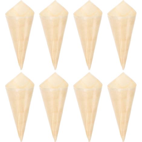 50 cornets en bois jetables pour apéritifs, coupes à glace, cornets à bonbons pour fêtes-18X7X7CM (1/3)