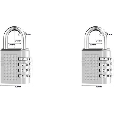 [2 Pièces] 4-Digit Cadenas à Combinaison. Serrure Combinée Imperméabiliser. Métal étanche et Fermoir Combiné en Acier Plaqué (17B Electric White) (1/5)