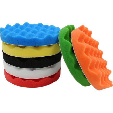 Set mit 10 7,6 cm langen Schwammpolierpads für Autoschleifmaschinen, Polierset mit Bohrmaschinenadapter (1/5)