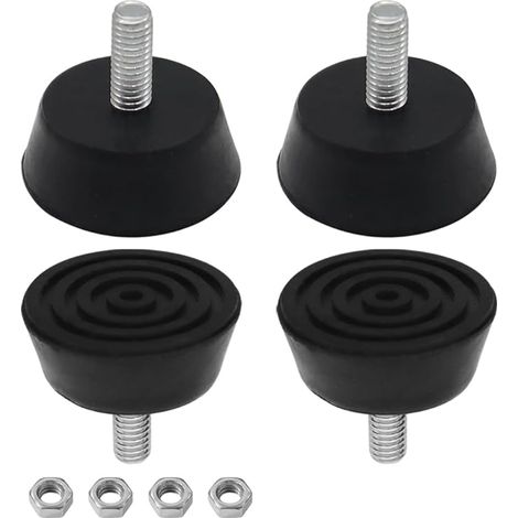 4 Pièces Pied de Meuble, Silent Bloc M6 x 16 mm Pied de Table a Visser, Base 32 mm, Pied Caoutchouc Peut Etre Utilisé pour Les Meubles, Tables et Chaises, Canapés (1/5)