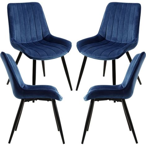 Packs Sillas Comedor - Pack 4 Sillas Lene Terciopelo - Azul