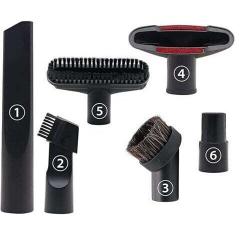 Lot de 6 accessoires pour aspirateurs de 32 mm et 35 mm pour Karcher, Rowenta, Hoover, Xoiture, Bosch, Miele. (1/4)