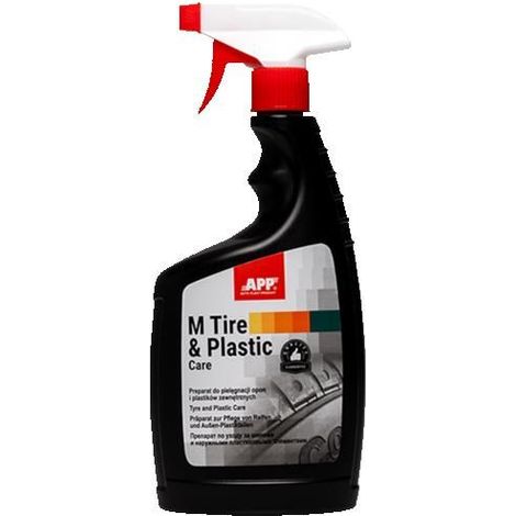 Produit nettoyant - Plastique et caoutchouc extérieur - Pneus - Voiture - APP - 650ml
