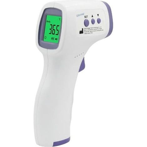 Ensemble de thermomètre frontal infrarouge numérique professionnel thermomètre de fièvre sans contact multifonctionnel (1/4)