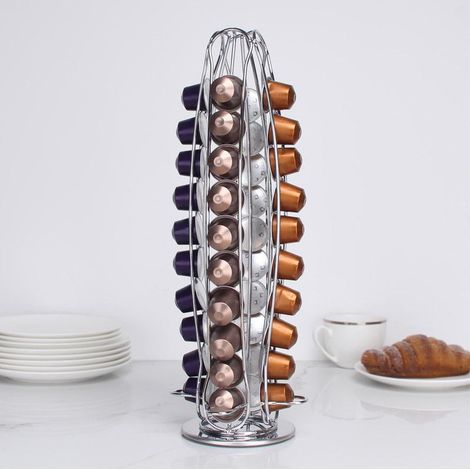 Support de capsules de café compatible (14 x 40 cm, 40 dosettes) - Porte-dosettes rotatif classique - Organisateur à capsules tournant (1/5)