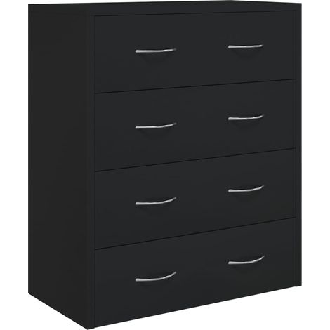 Aparador buffet cómoda armario mueble organizador cocina salón salón con 4 cajones 60 x 30,5 x 71 cm negro 020029754
