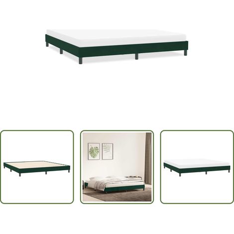 Cadre de lit - Cadre de lit sans matelas vert foncé 200x220 cm velours (1/5)