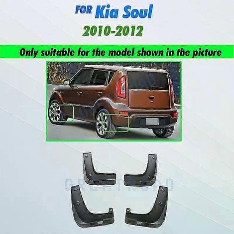 Ensemble unique de 4 bavettes de protection avant et arrière pour Kia Soul 2010, 2011 et 2012. (1/5)