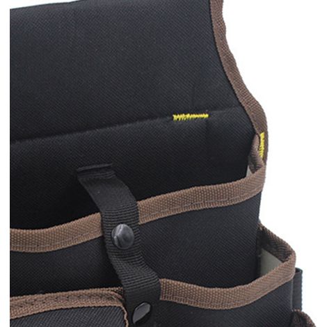 Multitool-Gürteltasche aus Oxford-Canvas mit mehreren Fächern und Organizer, schwarz und braun (1/5)
