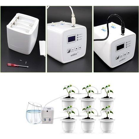 DIY-Tropfbewässerungsset für Zimmerpflanzen, automatisches Bewässerungssystem mit Doppelpumpe (1/4)