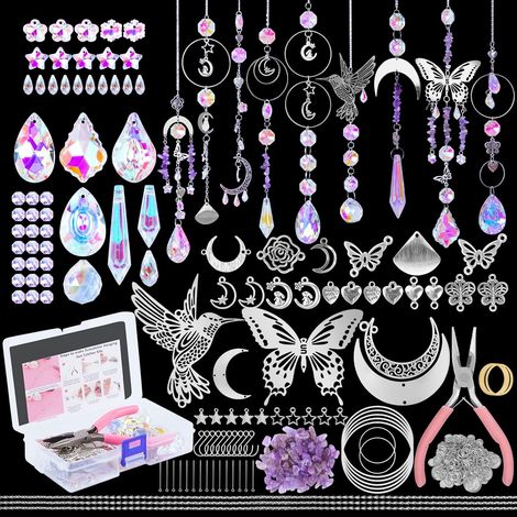400 Pièces Kits de Fabrication de Attrape-Soleil DIY Colibri Lune Cristal Suncatchers Pendentif à Suspendre pour fenêtre, jardin, Noël, jour de mariage (1/5)