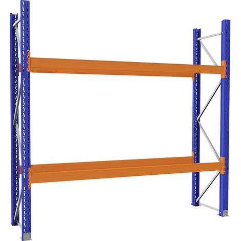 eurokraft pro, Rayonnage à palettes en acier, bleu/orange, h x