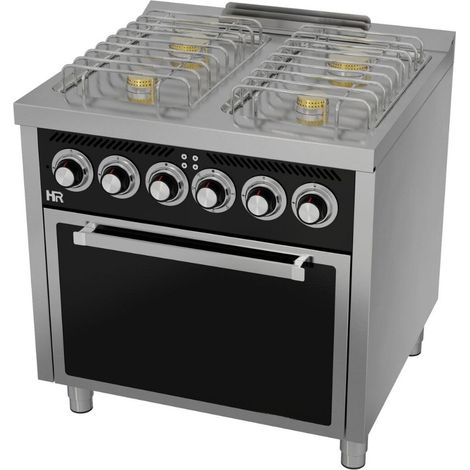 Fourneau "basic" 4 à 6 feux vifs s/750  avec four électrique - HR Fainca
