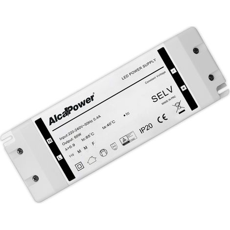 Alimentation à Découpage Alcapower 12V 5A 60W IP20 pour Éclairage LED avec Protections Surcharges Surtensions et Courts-circuits Qualité Supérieure