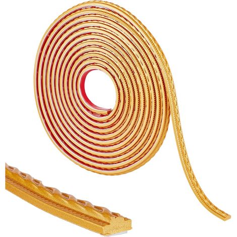Moulure Murale en PVC Autocollant Flexible Dorée - Moulure de Plafond Garniture à Décoller et à Coller pour Porte de Meubles Muraux - 5 m, Largeur de 12 mm (1/5)