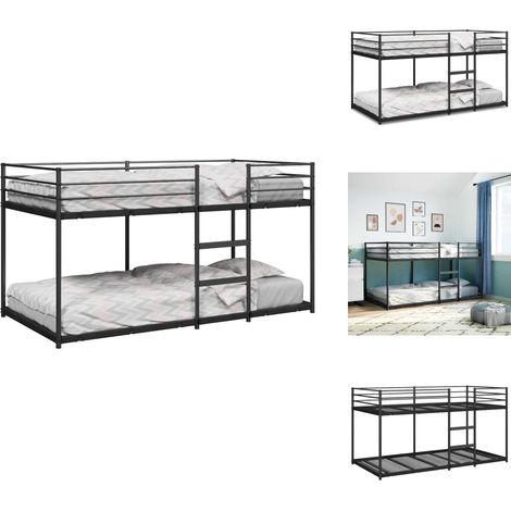 Etagenbett ohne Matratze Schwarz 100x200 cm Stahl - Etagenbett - Etagenbetten - Bettgestell - Bettrahmen (1/5)