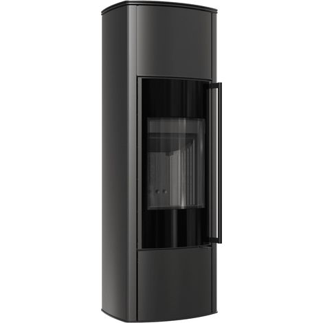Freistehender Stahlofen KRATKI AB KRATKI ENYO R Hoch 5,5 kW Ø 100/150 schwarz Verkleidung (1/5)
