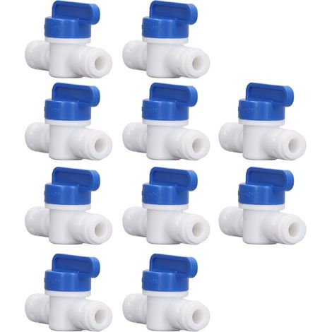 Accessoires pour purificateur d'eau : vanne à bille en plastique 1/4 pouce, interrupteur de vidange, raccord rapide pour vanne à bille de vidange 1/4 pouce (1/5)