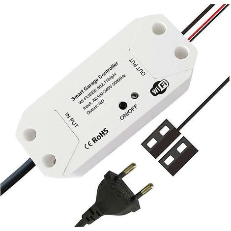 Tuya WLAN 2,4 GHz Smart-Fernbedienung für Garagentore: Öffnen und Schließen per Mobil-App, kompatibel mit Alexa und Google Home, europäischer Stecker. (1/5)